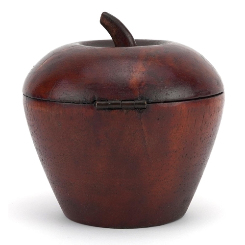 339 - George III style treen tea caddy in the form of an apple, 12cm high