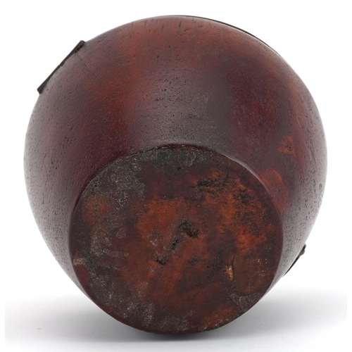 339 - George III style treen tea caddy in the form of an apple, 12cm high