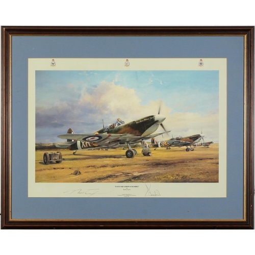 883 - Robert Taylor - Eagle Squadron Scramble, print in colour, signed by the Artist and pilot, mounted, f... 