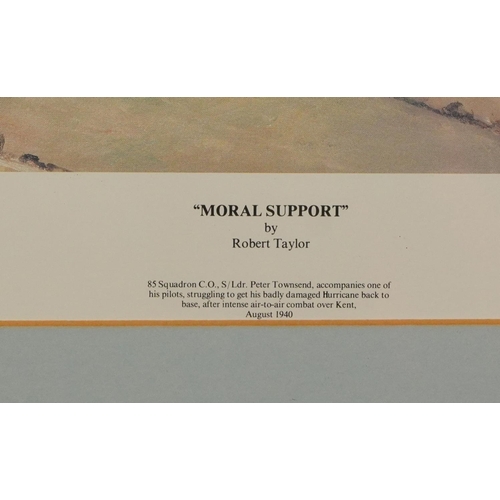 880 - Robert Taylor - Moral Support, print in colour signed by the artist and pilot Peter Townsend, limite... 