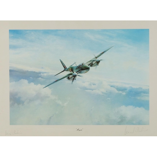 879 - Robert Taylor - Mosquito, print in colour, signed by the artist and pilot Leonard Cheshire, mounted,... 