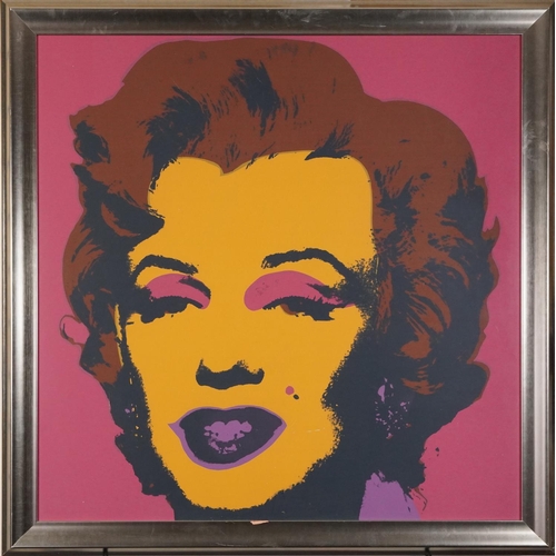 798 - After Andy Warhol - Marilyn Monroe, Pop Art screen print in colour, framed and glazed, 89cm x 89cm e... 