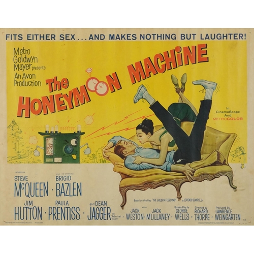 784 - Steve McQueen interest The Honeymoon Machine film poster, copyright 1961 Metro-Goldwyn-Mayer Inc, pr... 