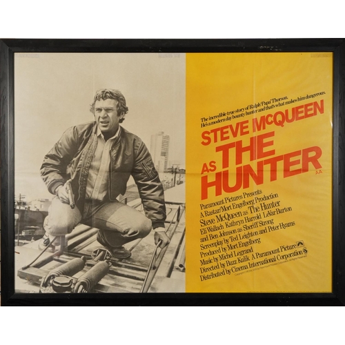 785 - Steve McQueen interest The Hunter film poster, copyright National Screen Service Ltd, framed and gla... 