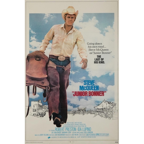 789 - Steve McQueen interest Junior Bonner film poster, copyright 1972 ABC Pictures Corp, USA, mounted, fr... 