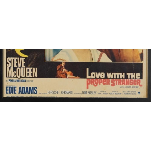 796 - Steve McQueen interest Love with the Propeller Stranger film poster, copyright 1963 Paramount Pictur... 