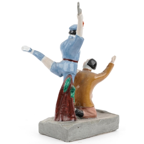 15 - Chinese porcelain Cultural Revolution propaganda figure group of an execution, 35.5cm high