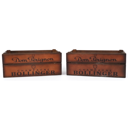 1329 - Two wooden advertising wine crates, 18.5cm H x 43.5cm W x 25.5cm D