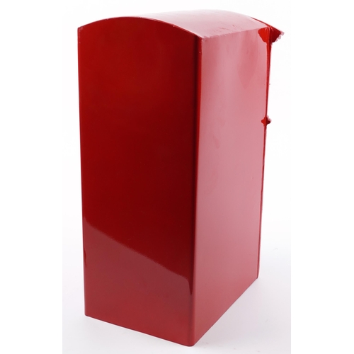 1345 - Elizabeth II style red painted cast iron and tin postbox, 56cm H x 28cm W x 36cm D