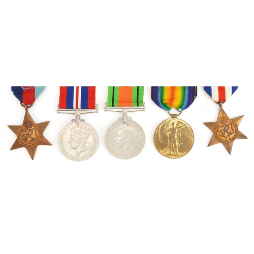 833 - British military World War I and World War II medals including World War I Victory medal awarded to ... 