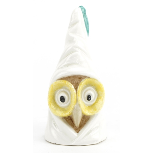 Royal Worcester owl candle snuffer, 8.5cm high