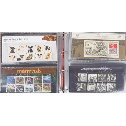 766 - Collection of Royal Mint presentation packs arranged in three albums, various genres and denominatio... 