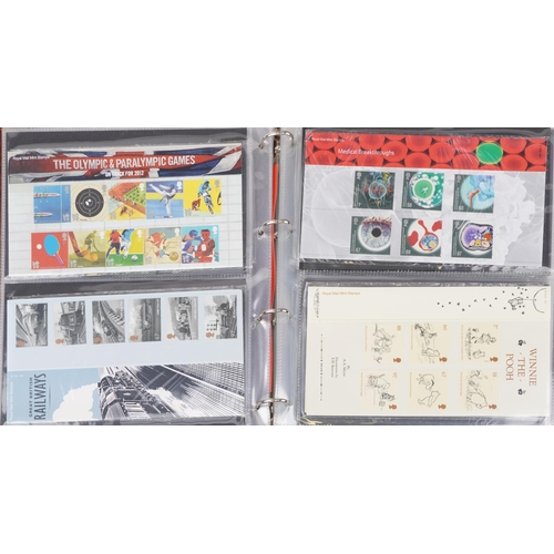 766 - Collection of Royal Mint presentation packs arranged in three albums, various genres and denominatio... 