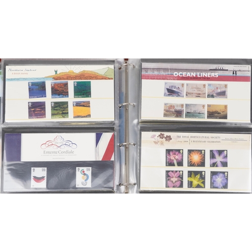 766 - Collection of Royal Mint presentation packs arranged in three albums, various genres and denominatio... 