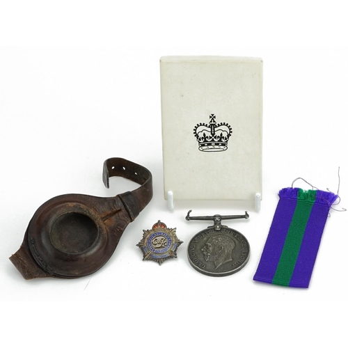 816 - Militaria including World War I War medal awarded to 54730SPR.A.OUTRED.R.E. and silver and enamel Ro... 