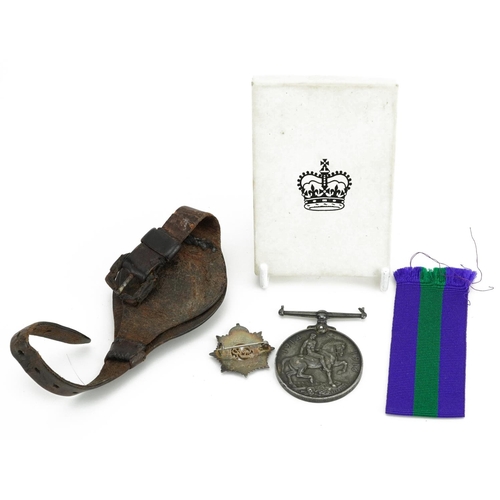 816 - Militaria including World War I War medal awarded to 54730SPR.A.OUTRED.R.E. and silver and enamel Ro... 