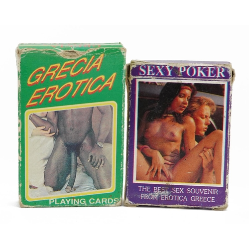 720 - Two packs of vintage erotica playing cards comprising Sexy Poker and Grecia Erotica