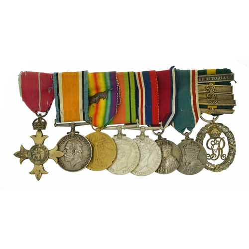 803 - British military World War I and World War II eight medal group relating to Lieutenant L A C Barnard... 