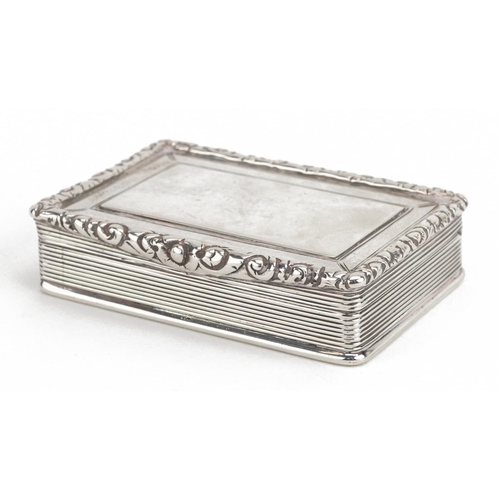 165 - Edward Smith, Victorian silver snuff box with hinged lid and engine turned body, Birmingham 1839, 7.... 