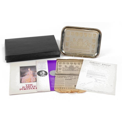 314 - Elizabeth II The Queen's Silver Jubilee 1977 commemorative tray with box and certificate, limited ed... 