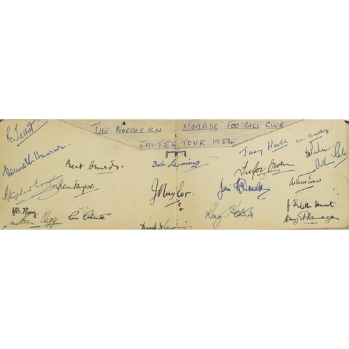 721 - Film, TV and sporting autographs arranged in an album including Fulham FC, The Western Nomad Footbal... 