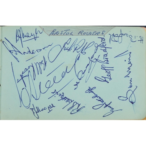 721 - Film, TV and sporting autographs arranged in an album including Fulham FC, The Western Nomad Footbal... 