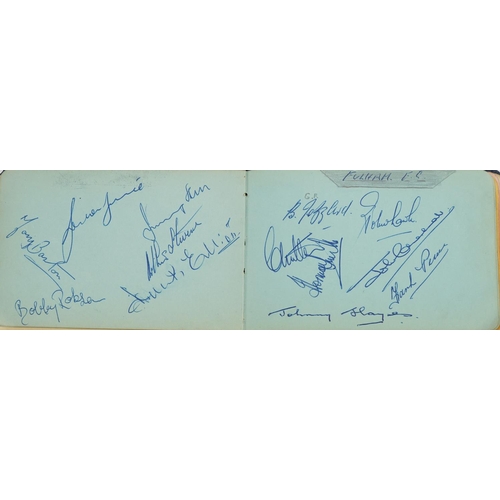 721 - Film, TV and sporting autographs arranged in an album including Fulham FC, The Western Nomad Footbal... 