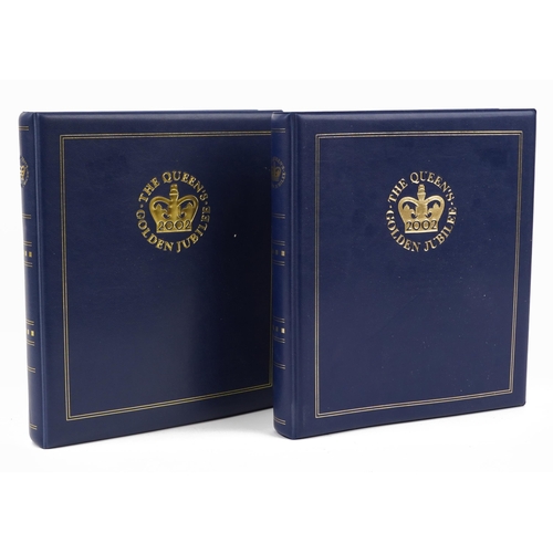 770 - The Queen's Golden Jubilee coin covers arranged in two albums including Isle of Man & Falklands cove... 