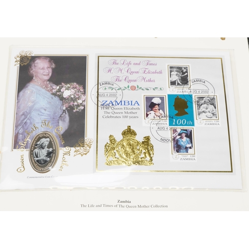 772 - Commemorative coin covers arranged in two albums including The Life and Times of The Queen Mother co... 