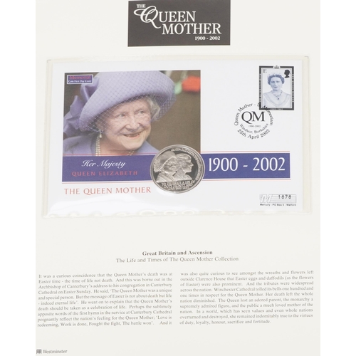 772 - Commemorative coin covers arranged in two albums including The Life and Times of The Queen Mother co... 