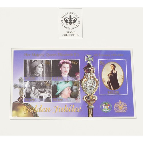 771 - The Queen's Golden Jubilee coin covers and stamps, some mint, arranged in two albums including Great... 