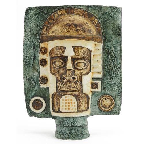 23 - Louise Jinks for Troika, St Ives pottery Aztec face mask, 25.5cm high
