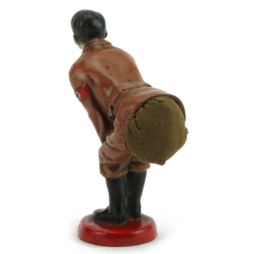 871 - Military interest pin cushion in the form of Adolf Hitler, 12cm high