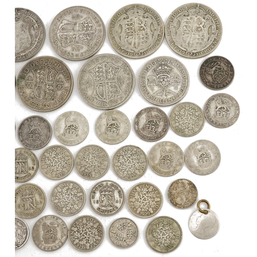 630 - Collection of predominantly pre 1947 British coins including half crowns and sixpences, 209.0g