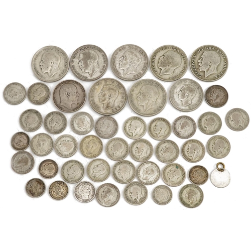 630 - Collection of predominantly pre 1947 British coins including half crowns and sixpences, 209.0g