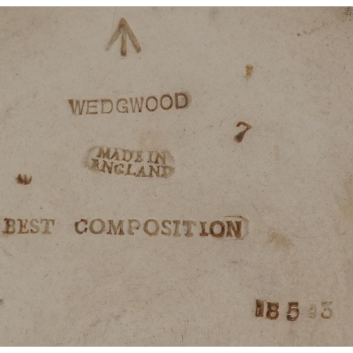 853 - Military interest Wedgwood Best Composition mortar with hardwood pestle, impressed marks to the base... 