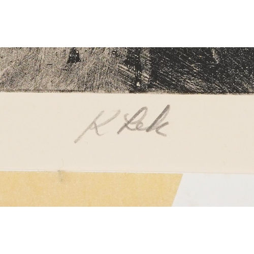 1515 - Karel Lek - Ten pencil signed Welsh prints, each unframed, the largest 53cm x 38cm excluding the mou... 