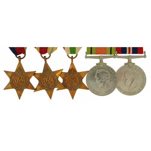 811 - British military World War II five medal group and Burma Star Association badge