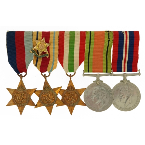 811 - British military World War II five medal group and Burma Star Association badge