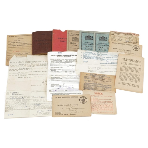 850 - Military interest ephemera including Soldiers Service and Pay Book relating to George Wingrove