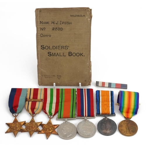 805 - British military World War I and World War II seven medal group relating to H J Irish of the Royal S... 