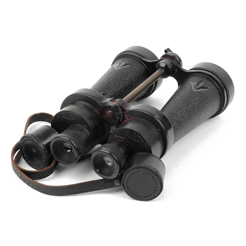 856 - Barr & Stroud, pair of military issue 7 x binoculars with leather case numbered 1900A, serial number... 