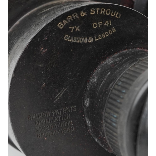 856 - Barr & Stroud, pair of military issue 7 x binoculars with leather case numbered 1900A, serial number... 