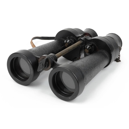 857 - Barr & Stroud, pair of military issue 7 x binoculars with leather case numbered 1900A, serial number... 