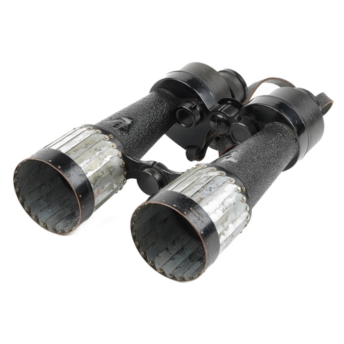 859 - Barr & Stroud, pair of military issue 7 x binoculars with leather case numbered 1949, serial number ... 