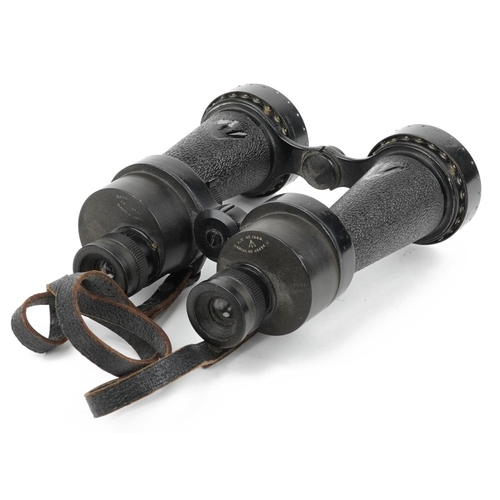 859 - Barr & Stroud, pair of military issue 7 x binoculars with leather case numbered 1949, serial number ... 