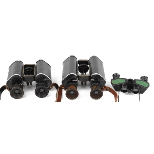 861 - Three pairs of vintage binoculars with cases including two pairs by Trieder Binocle C P Goerz of Ber... 