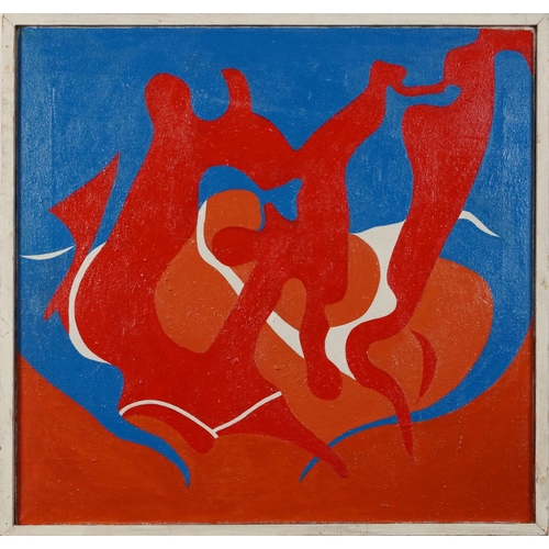 192 - Elsie Driggs - Abstract composition, Danseuses Rouges, oil on canvas, framed, 63cm x 61cm excluding ... 