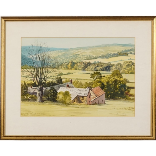 1709 - Bert Wright - Bossington, Somerset and Kennebunkport, pair of watercolours, each with Royal Society ... 