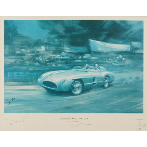 1732 - Frank Wootton - Mercedes Benz Winners 1955 Mille Miglia, pencil signed print in colour, limited edit... 